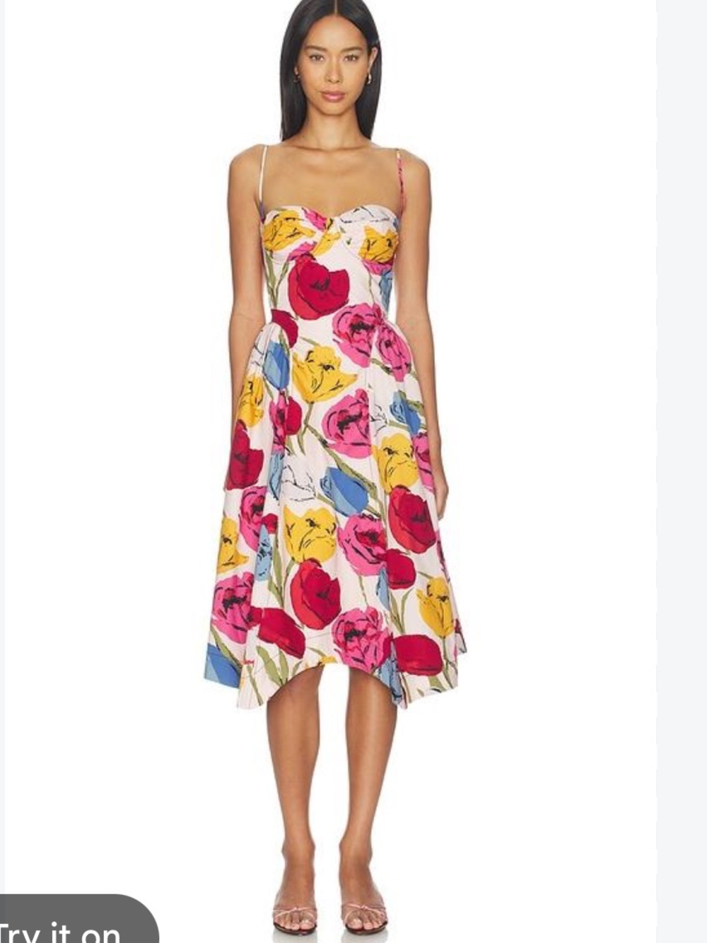 Free People Cherish Printed Midi Dress Sz 12 NWT Spring Combo floral Revolve Mid